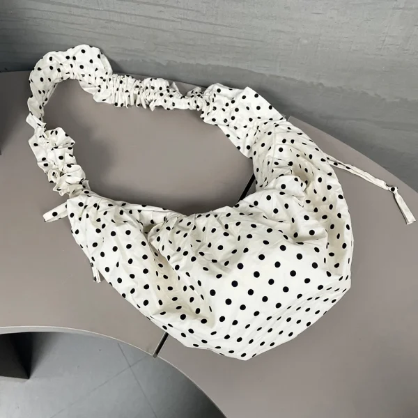 Vintage Polka Dot Shoulder Tote