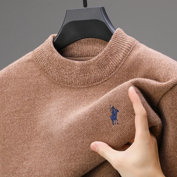 KLuxury Men’s Autumn Winter Thick Knit O-Neck Sweater