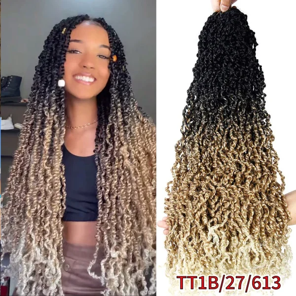 Majesty Twist Hair Curly Passion Twist Crochet Hair 26'' Long Synthetic Braiding Hair Extension Pre-Looped Senegalese Twist